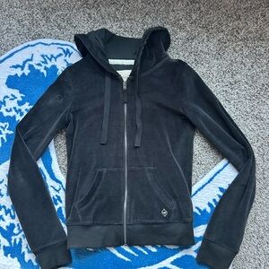Hollister Velour Black Zip-Up Hoodie